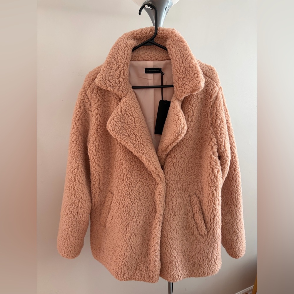 Silver Jeans Teddy Jacket - Soft Pink